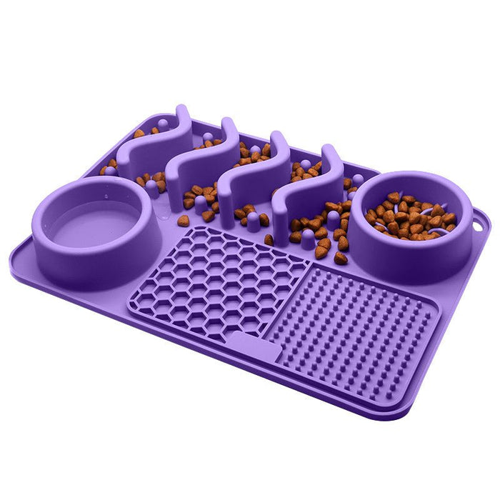 Paw Puzzle Silicone Slow Feeding Mat - NP236 - Purple - Medium - 1 - 2