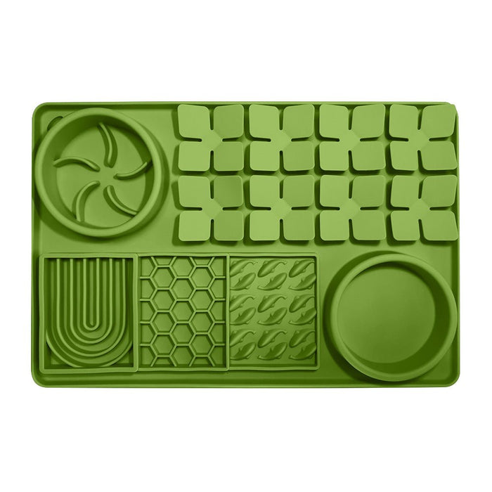Paw Puzzle Silicone Slow Feeding Mat - NP237 - Green - Large - 1 - 3