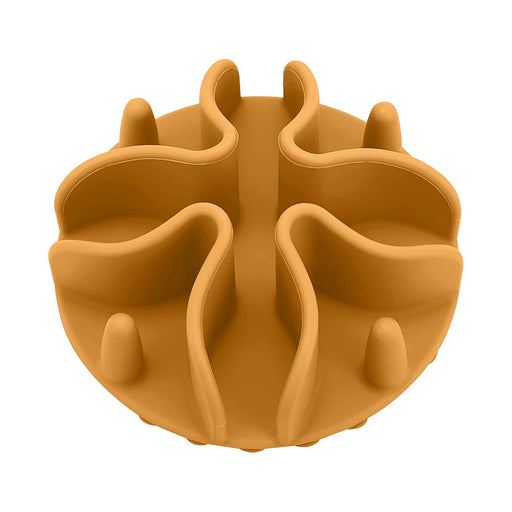 Paw Puzzle Slow Feeder Dog Bowl Insert - NP22Z - Orange - Small, 4" - 1 - 1