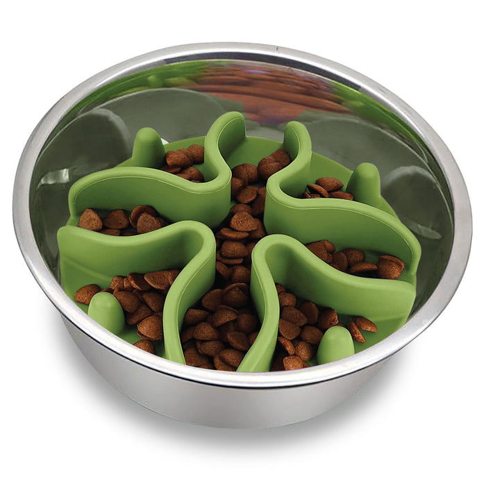Paw Puzzle Slow Feeder Dog Bowl Insert - NP232 - Green - Large, 5.5" - 1 - 6