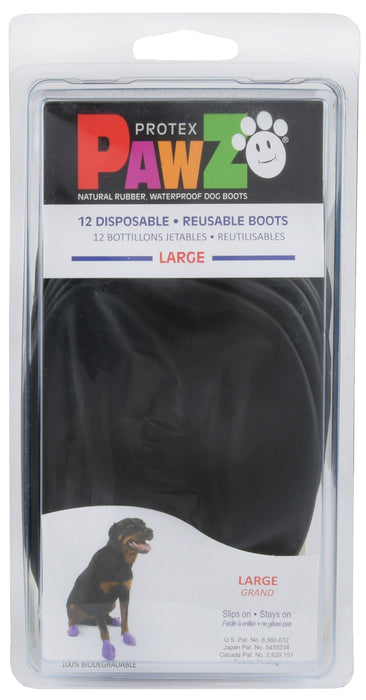 PawZ Dog Boots, Black (12 - pack) - Jeffers - Dog Supplies > Dog Apparel