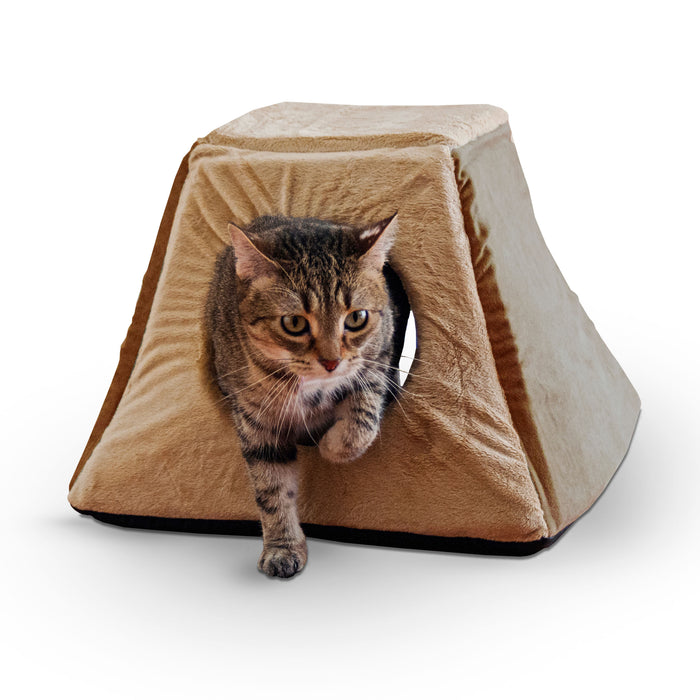 K&H Thermo-Kitty Cabin - Thermo-Kitty Cabin, 16" x 16" - Mocha, 4 watts  