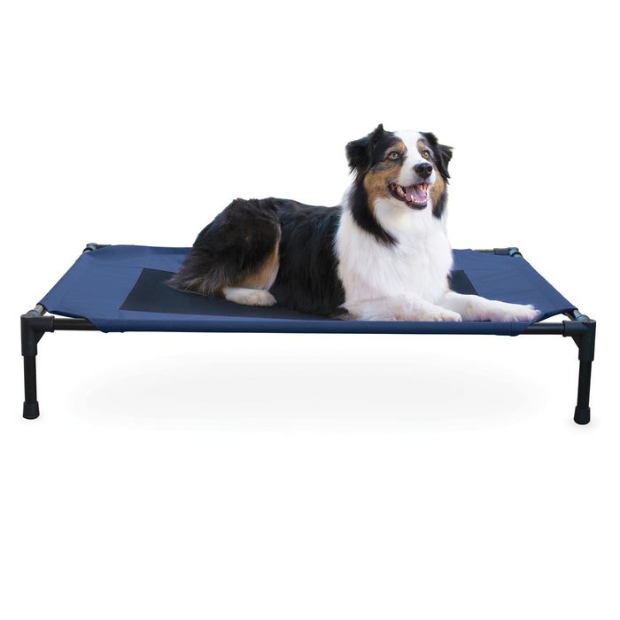 Elevated Dog Bed, Large - Navy Blue  