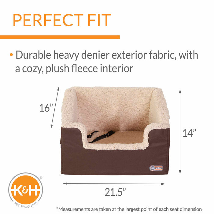 K&H Pet Products Bucket Booster Pet Seat Rectangle Knockdown Color Chocolate/Tan