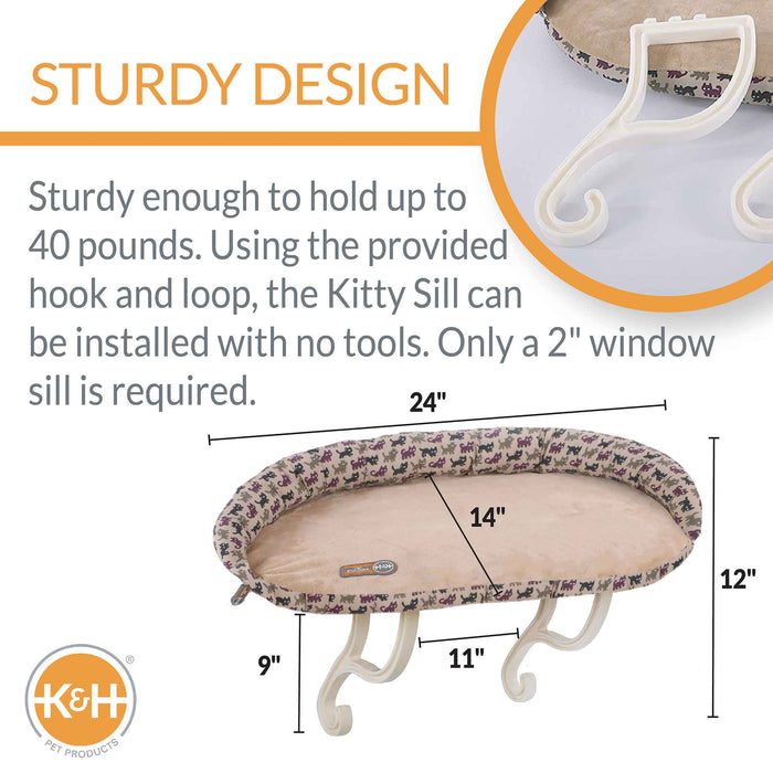 K&H Pet Products Deluxe Kitty Sill with Removable Bolster Color Tan