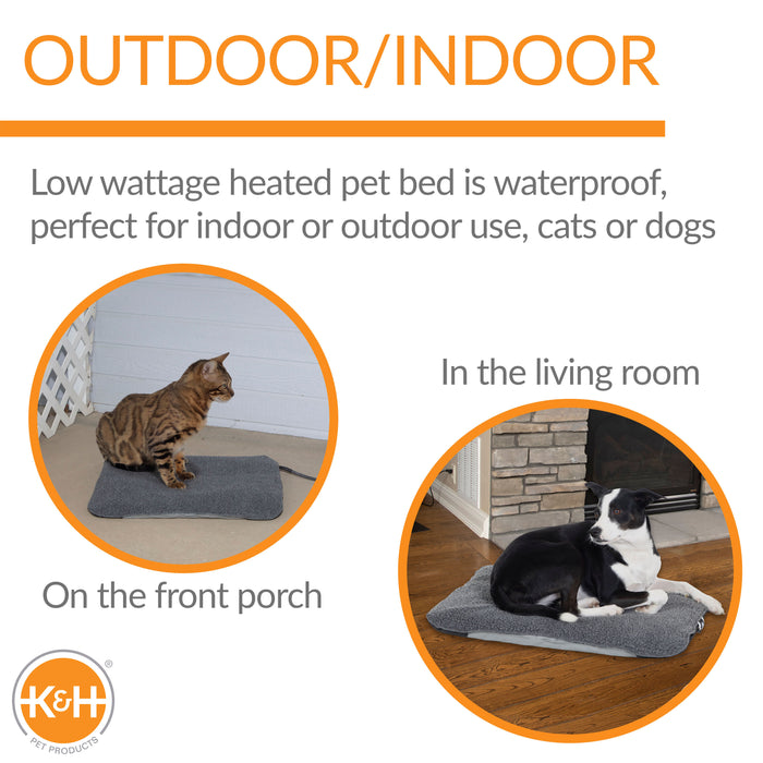 K&H Lectro-Soft Indoor/Outdoor Heated Pet Bed - Outdoor Heated Dog Bed, Large  