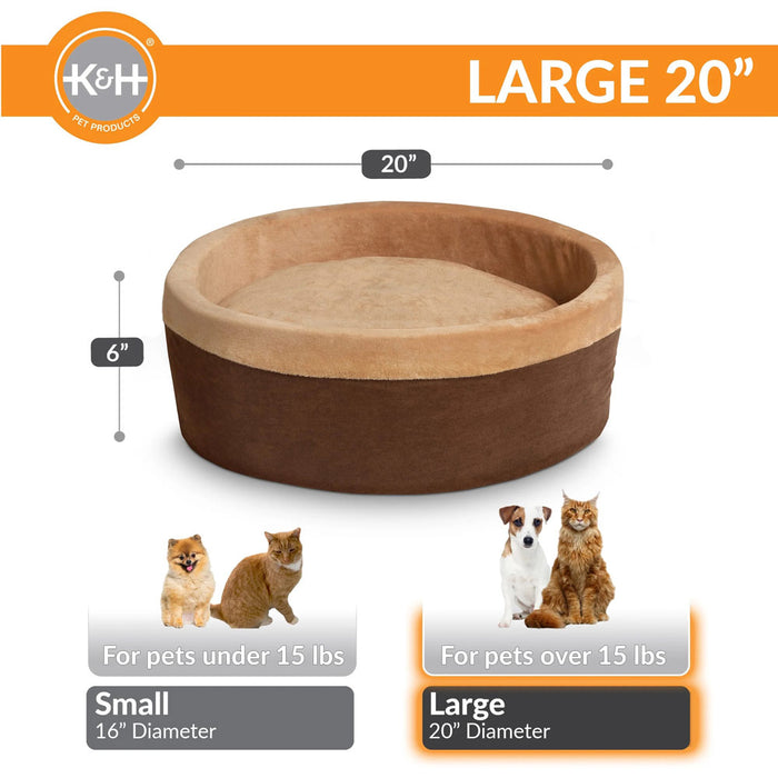 K&H Pet Products Thermo-Kitty Bed Indoor Heated Cat Bed Color Brown