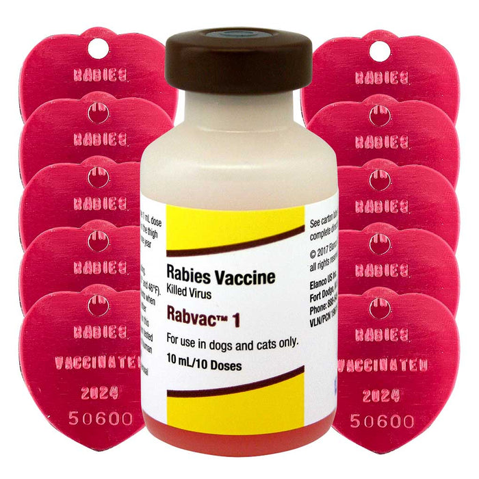 RabVac 1 Rabies Vaccine Kit with Tags - 10 Dose  