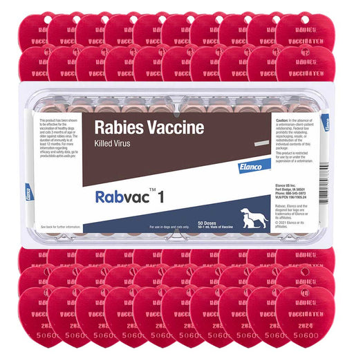 RabVac 1 Rabies Vaccine Kit with Tags - 50 Dose  