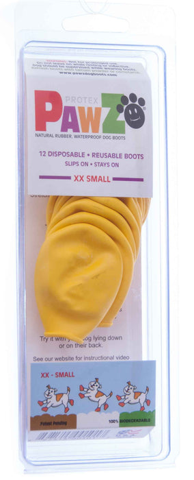 PawZ Dog Boots (12-pack) - XXSmall PawZ Dog Boots, (Yellow, 1.5" L)  