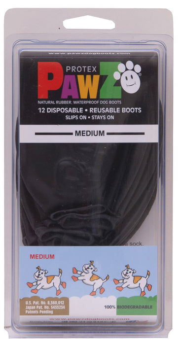 PawZ Dog Boots, Black (12-pack) - Medium PawZ Dog Boots, Black, 3" L  