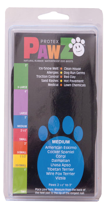 PawZ Dog Boots, Black (12-pack) - Medium PawZ Dog Boots, Black, 3" L  