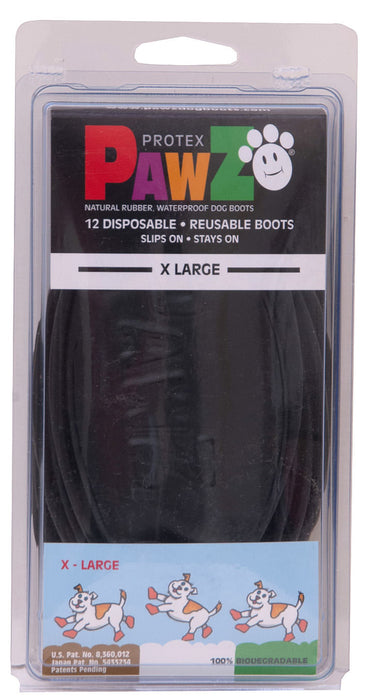 PawZ Dog Boots, Black (12-pack) - XLarge PawZ Dog Boots, Black, 5" L  