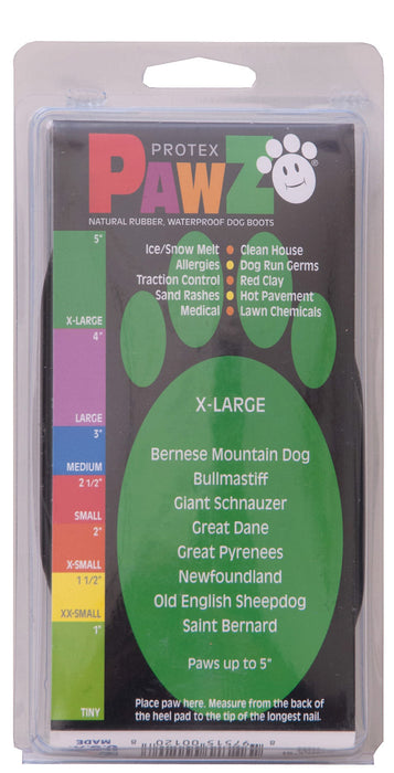 PawZ Dog Boots, Black (12-pack) - XLarge PawZ Dog Boots, Black, 5" L  