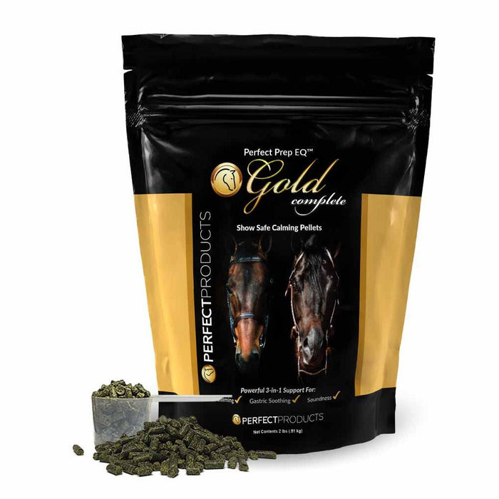Perfect Prep EQ Gold Complete Show Safe Calming Pellets for Horses - PEPBJ - 2 lb Bag - 3
