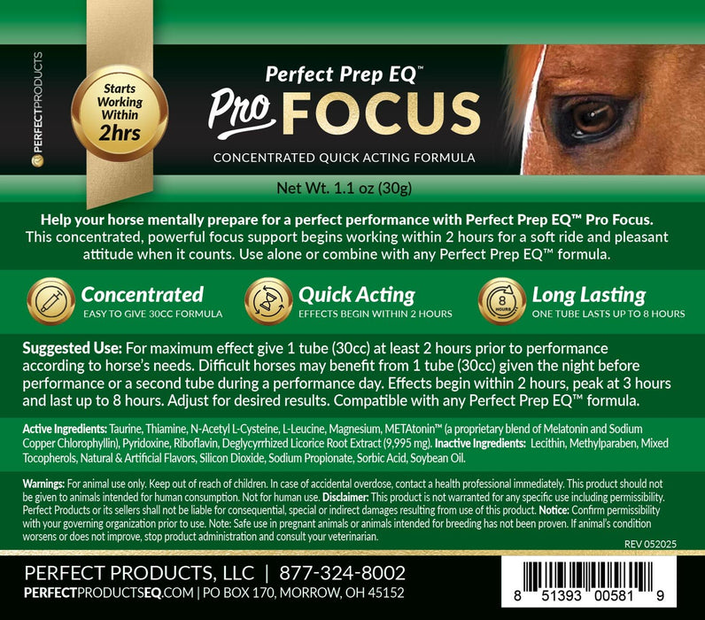 Perfect Prep EQ Pro Focus Paste for Horses, 1.1 oz - PEPBC - 1.1 oz tube - 7