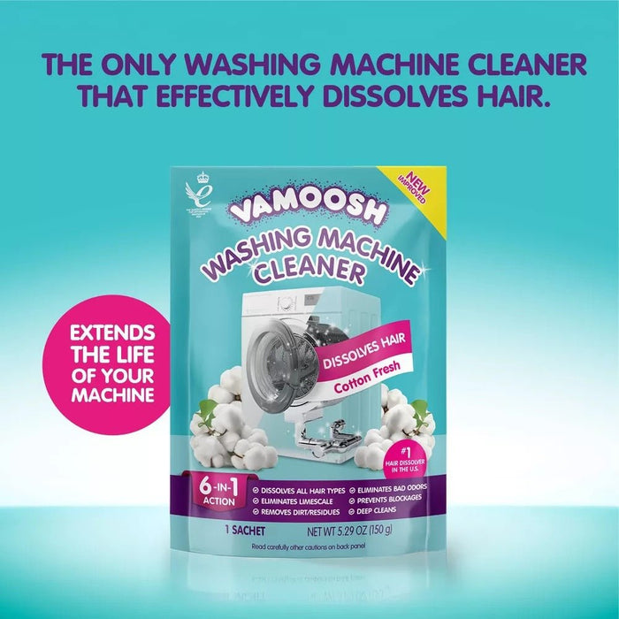 Pet Hair Washing Machine Cleaner & Pet Hair Dissolver - VM22 - Cotton Fresh - 5.29 oz - 1 pouch - 3