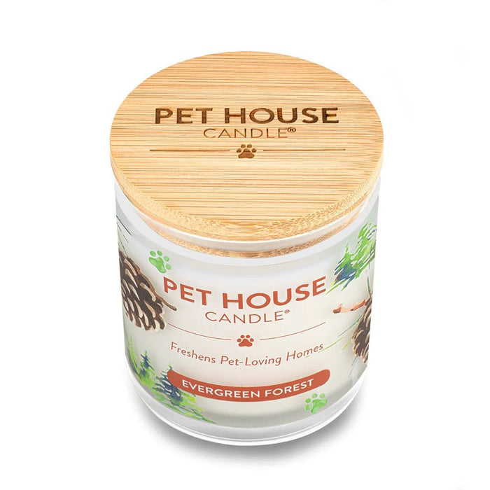 Pet House Candle, 9 oz – Pet Odor Eliminating, Non - Toxic, Long - Lasting, Hand - Poured in USA - PHC4 - Evergreen Forest - 9 oz - 1 ct - 16