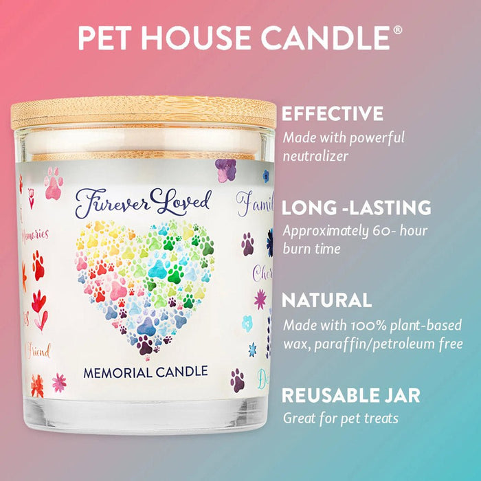 Pet House Candle, 9 oz – Pet Odor Eliminating, Non - Toxic, Long - Lasting, Hand - Poured in USA - PHC5 - Furever Loved Memorial - 9 oz - 1 ct - 23