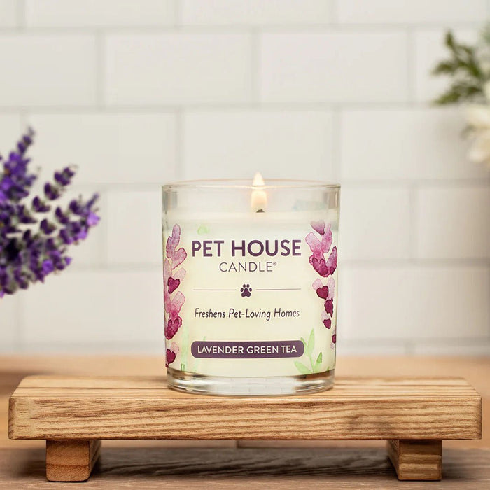 Pet House Candle, 9 oz – Pet Odor Eliminating, Non - Toxic, Long - Lasting, Hand - Poured in USA - PHC7 - Lavender Green Tea - 9 oz - 1 ct - 36