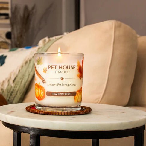 Pet House Candle, 9 oz – Pet Odor Eliminating, Non - Toxic, Long - Lasting, Hand - Poured in USA - PHCB - Pumpkin Spice - 9 oz - 1 ct - 57