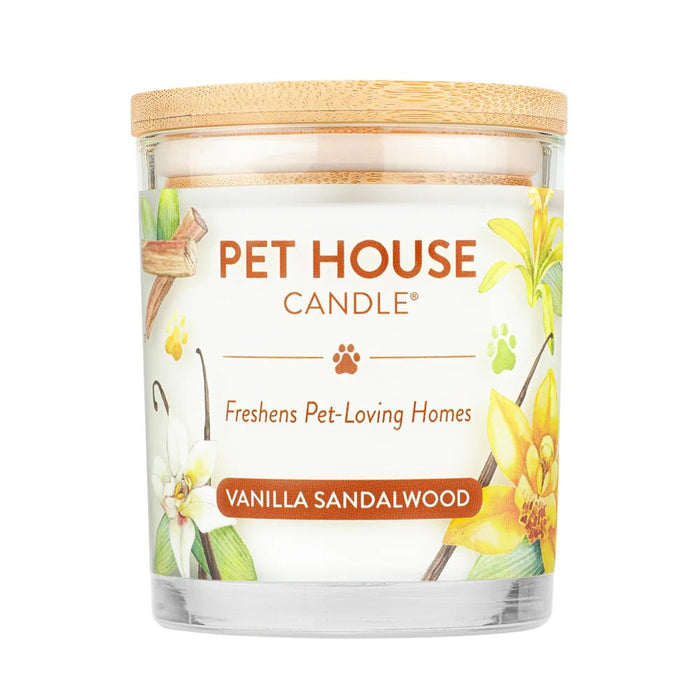 Pet House Candle, 9 oz – Pet Odor Eliminating, Non - Toxic, Long - Lasting, Hand - Poured in USA - PHCD - Vanilla Sandalwood - 9 oz - 1 ct - 63