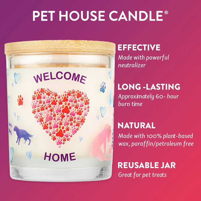 Pet House Candle, 9 oz – Pet Odor Eliminating, Non - Toxic, Long - Lasting, Hand - Poured in USA - PHCE - Welcome Home - 9 oz - 1 ct - 71