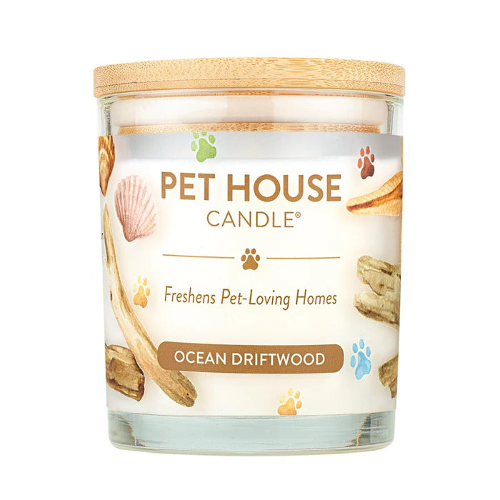 Pet House Candle, 9 oz – Pet Odor Eliminating, Non - Toxic, Long - Lasting, Hand - Poured in USA - PHCH - Ocean Driftwood - 9 oz - 1 ct - 83