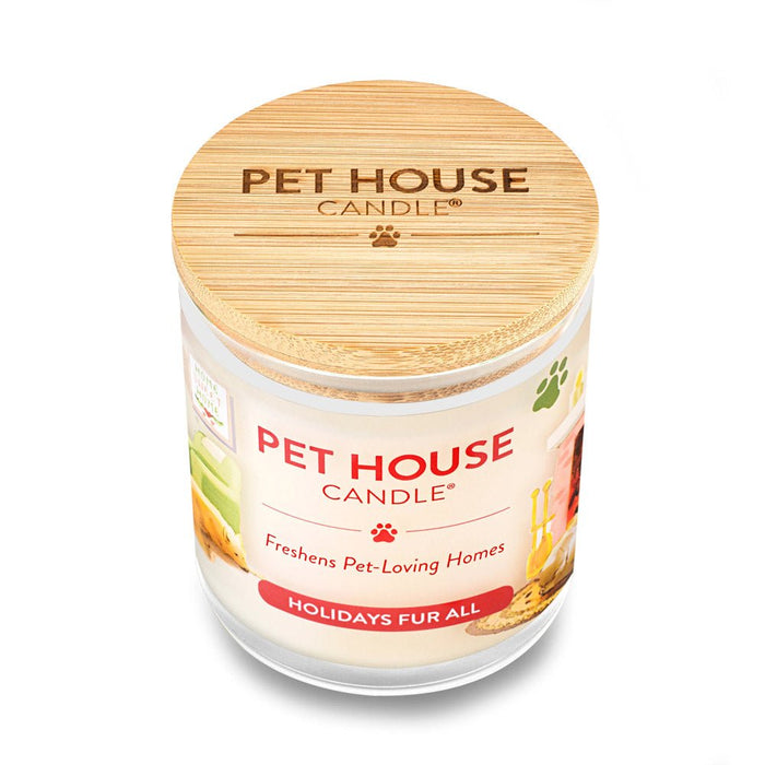 Pet House Candle, 9 oz – Pet Odor Eliminating, Non - Toxic, Long - Lasting, Hand - Poured in USA - PHCQ - Holiday Fur All - 9 oz - 1 ct - 114