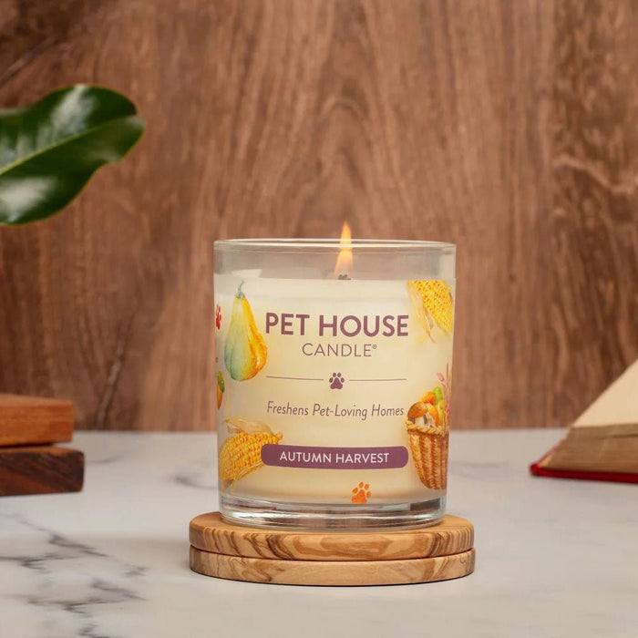 Pet House Candle, 9 oz – Pet Odor Eliminating, Non - Toxic, Long - Lasting, Hand - Poured in USA - PHCT - Autumn Harvest - 9 oz - 1 ct - 129