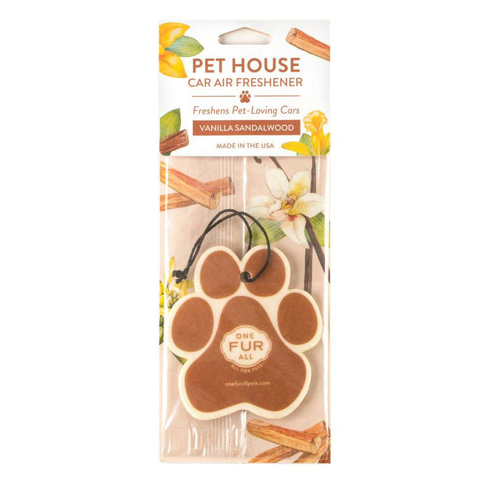 Pet House Car Fresheners, Pet Odor Eliminator, Natural Air Freshener, Non - Toxic Car Scent, Long - Lasting Pet - Friendly Fragrance, 100% Plant - Based, Safe for Dogs & Cats, Made in USA - PHCAR - Vanilla Sandalwood - 1 ct - 49