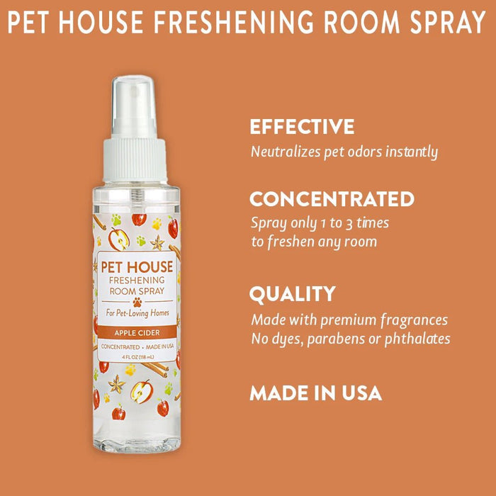 Pet House Freshening Room Sprays, 4 oz – Concentrated, Non - Toxic, Safe for Pet Homes - PHCBR - 4 fl oz - Apple Cider - 25