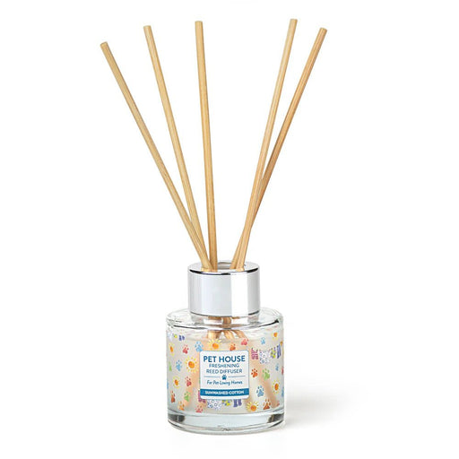 Pet House Reed Diffuser – Pet - Friendly Odor Neutralizer for Homes - PHCBW - Sunwashed Cotton - 3 fl oz - 13
