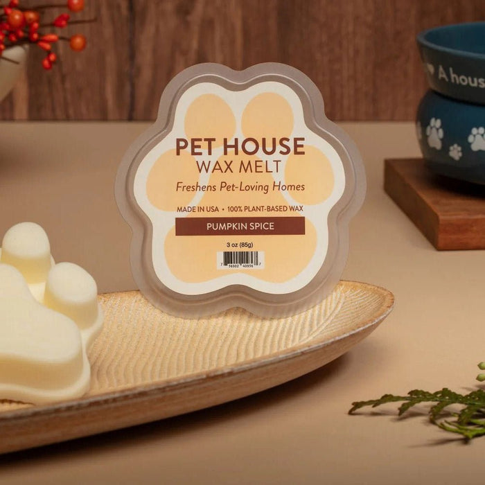 Pet House Wax Melts – 100% Natural Plant - Based, Odor - Eliminating, Paw - Shaped, Pet - Friendly - PHCB4 - Pumpkin Spice - 3 oz - 25