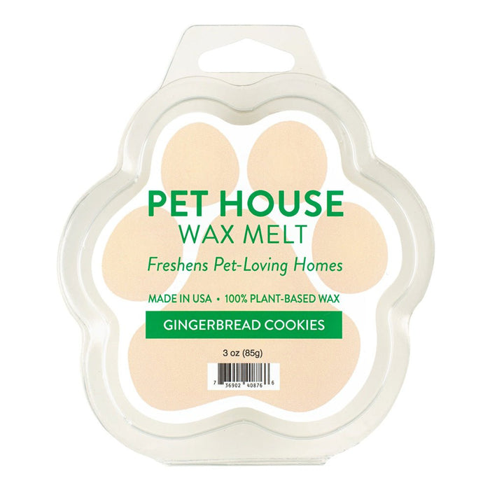 Pet House Wax Melts – 100% Natural Plant - Based, Odor - Eliminating, Paw - Shaped, Pet - Friendly - PHCB8 - Gingerbread Cookies - 3 oz - 32
