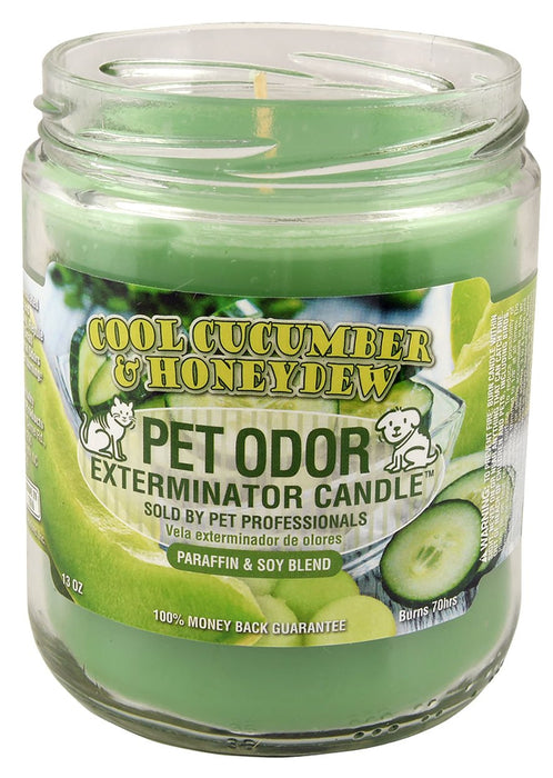 Pet Odor Exterminator Candle, Cool Cucumber & Honeydew, 13 oz - Jeffers - Animal & Pet Supplies > Pet Odor & Stain Removers