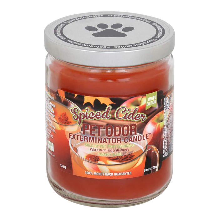 Pet Odor Exterminator Candle – Enzyme - Based Odor Eliminating Candle Safe for Pets - SPTGH - Spiced Cider - 13 oz - 50