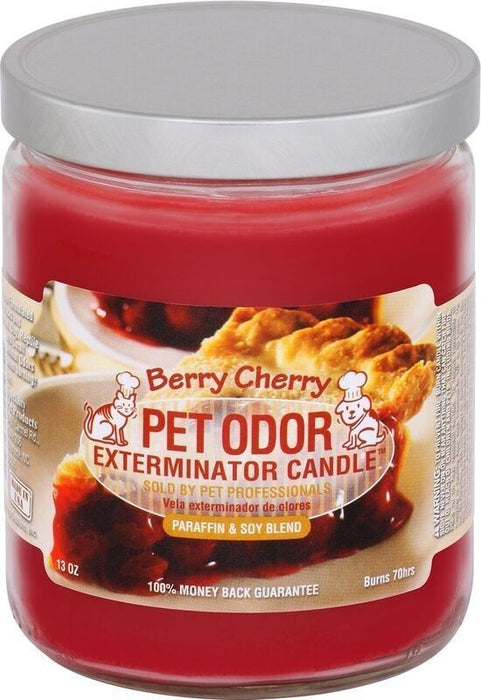 Pet Odor Exterminator Candle – Enzyme - Based Odor Eliminating Candle Safe for Pets - SPTGK - Berry Cherry - 13 oz - 6