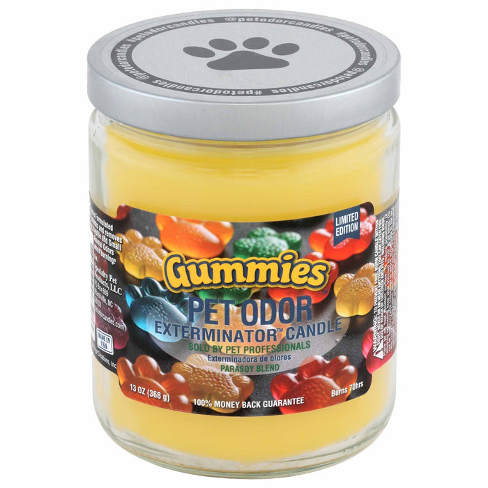 Pet Odor Exterminator Candle – Enzyme - Based Odor Eliminating Candle Safe for Pets - SPTGN - Gummies - 13 oz - 24