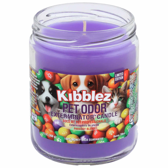 Pet Odor Exterminator Candle – Enzyme - Based Odor Eliminating Candle Safe for Pets - SPTGP - Kibblez (Limited Edition) - 13 oz - 70