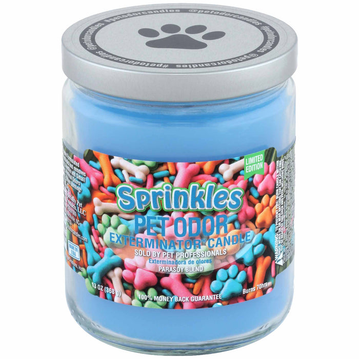 Pet Odor Exterminator Candle – Enzyme - Based Odor Eliminating Candle Safe for Pets - SPTGQ - Sprinkles (Limited Edition) - 13 oz - 71
