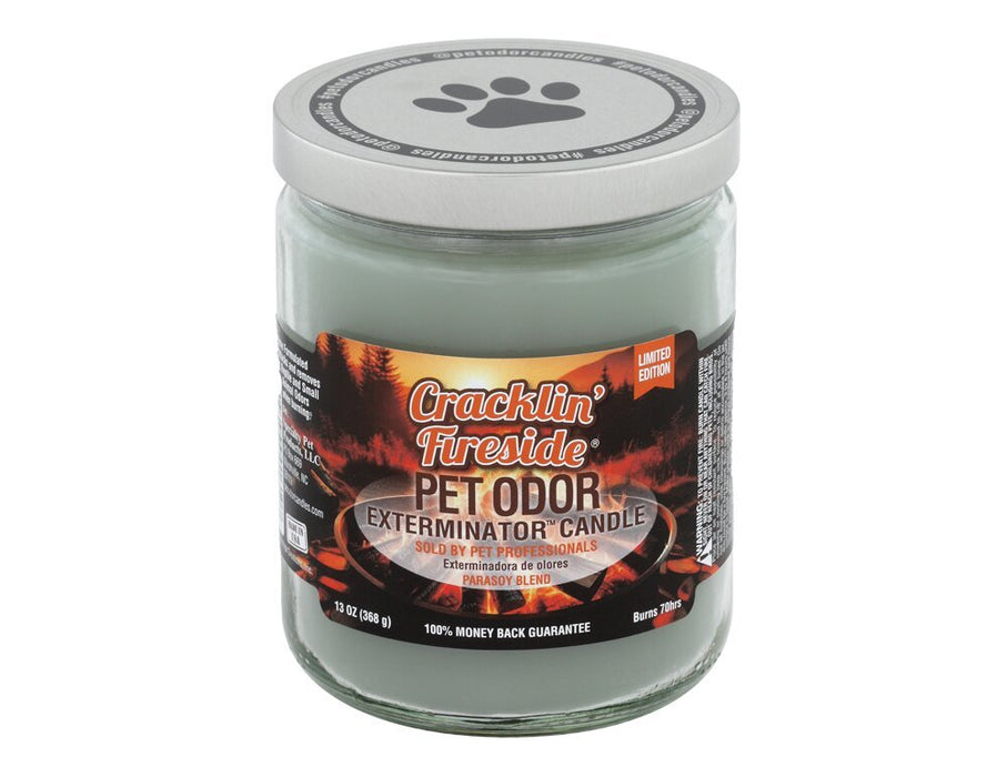 Pet Odor Exterminator Candle – Enzyme - Based Odor Eliminating Candle Safe for Pets - SPTH6 - Cracklin Fireside - 13 oz - 64