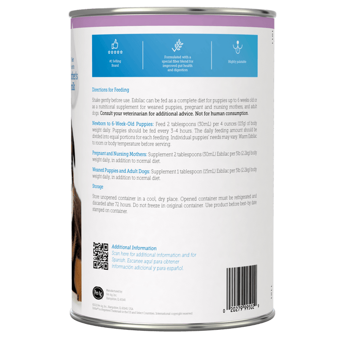 PetAg Esbilac Puppy Milk Replacer Liquid Supplement, Ready - to - Feed Formula with Vitamins - B7E4 - Liquid - 11 oz - 1 - 11