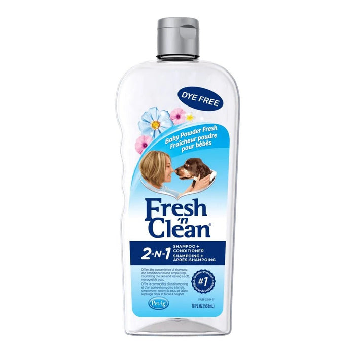 PetAg Fresh 'n Clean 2-N-1 Conditioning Dog Shampoo, Baby Powder Scent, 18 oz - L3FG - Baby Powder - 18 oz - 1