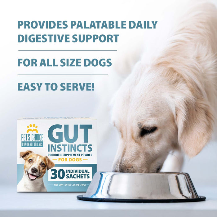 Pet's Choice Gut Instincts Probiotic Powder Packets for Dogs – Daily Digestive & Immune Support, 30 Count - 015PC-ZVG - Chicken Liver - 30 ct - 8