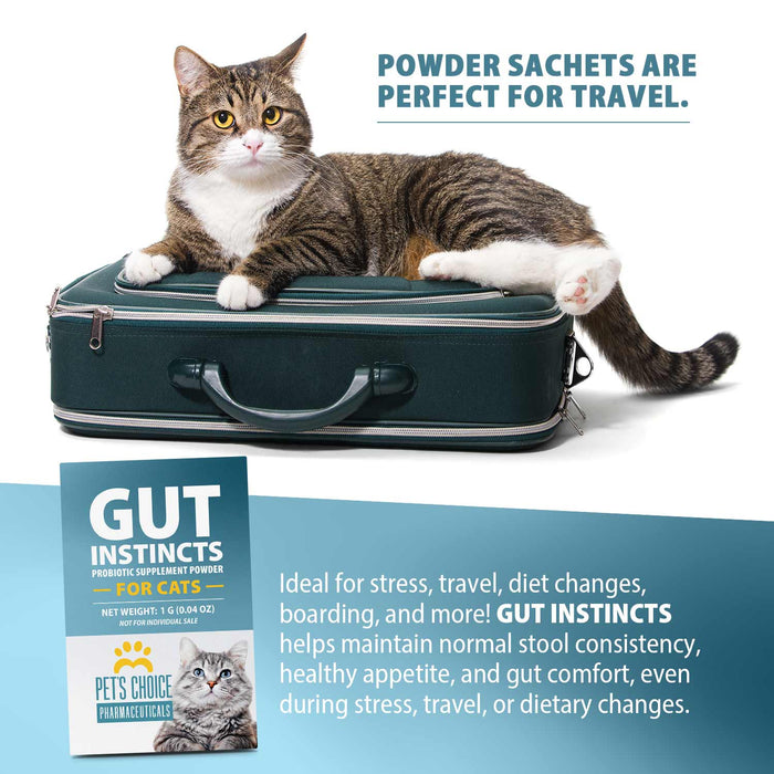 Pet’s Choice Gut Instincts Probiotic Supplement for Cats, Digestive & Immune Support, 30 Powder Packets, Made in USA - 015PC-ZVH - Chicken Liver - 30 ct - 9