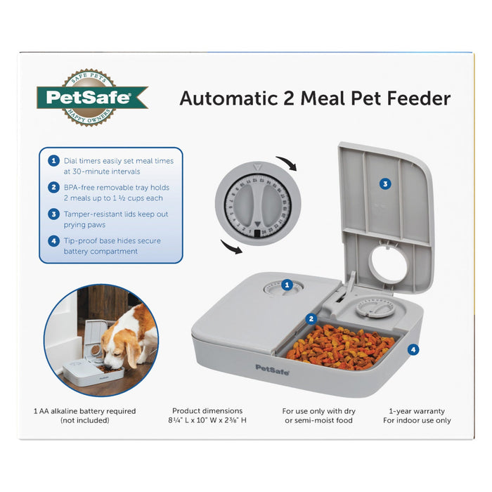 PetSafe Automatic 2 Meal Pet Feeder - Jeffers - Animal & Pet Supplies > Pet Bowls, Feeders & Waterers