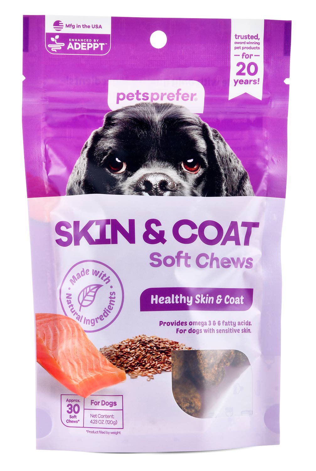 PetsPrefer Skin & Coat Soft Chews w/ ADEPPT for Dogs — Jeffers