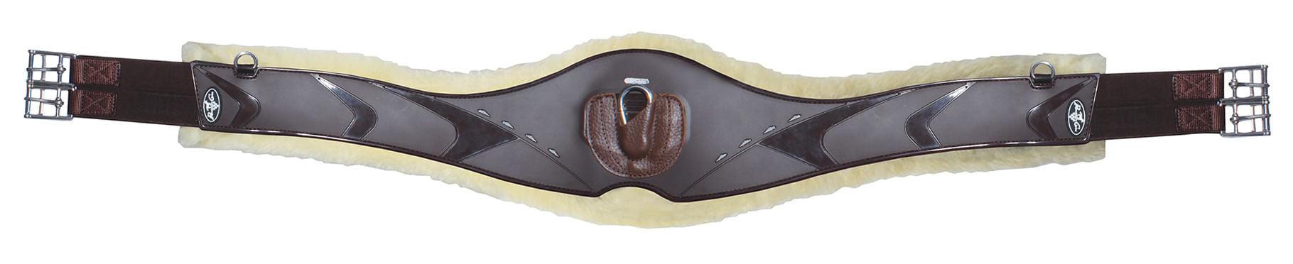 Professional's Choice Fleece Contoured Jump Girth, Chocolate - 40 in  