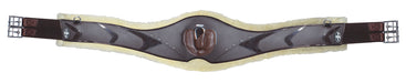 Professional's Choice Fleece Contoured Jump Girth, Chocolate - 56 in  